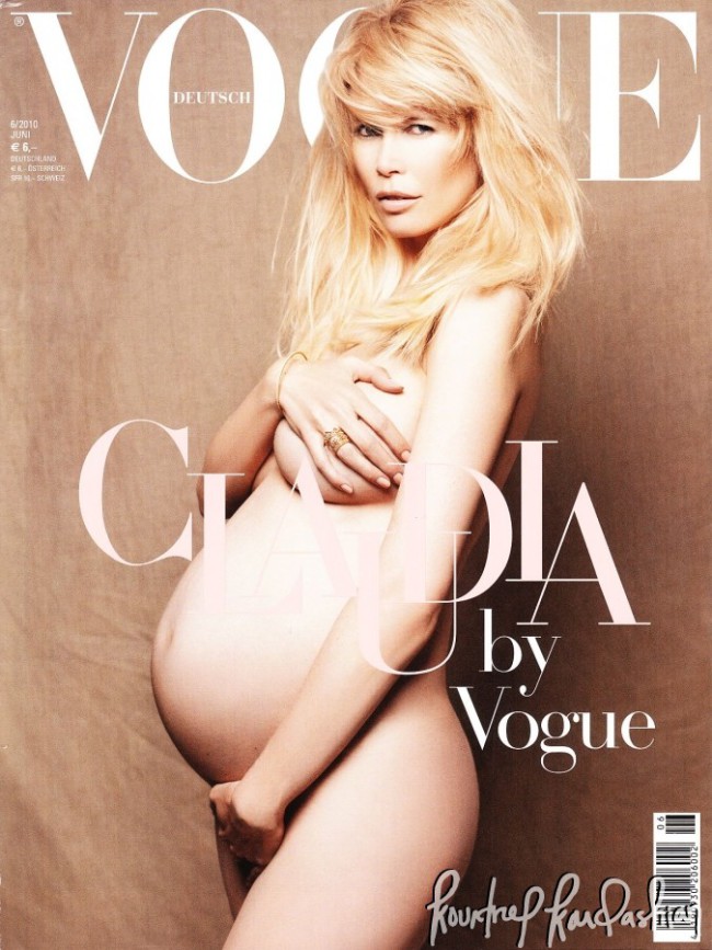 Mood of the day: беременная Клаудия Шиффер на обложке Vogue