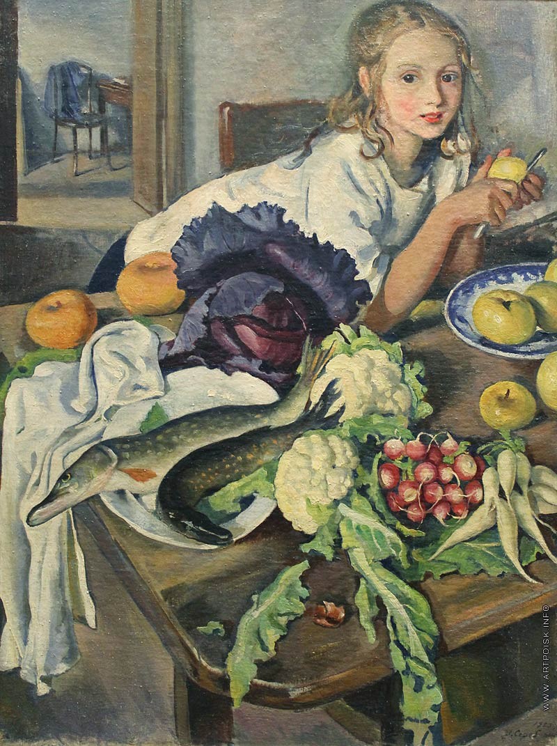 Зинаида Серебрякова, «Катя с натюрмортом», 1923 г.